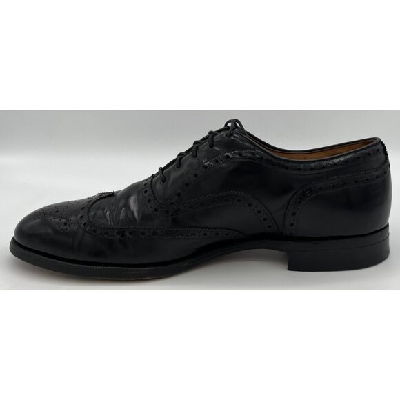 Vtg Johnston & Murphy Aristocraft Black Shell Cordovan Wingtip Size 10C Oxfords - Picture 5 of 12